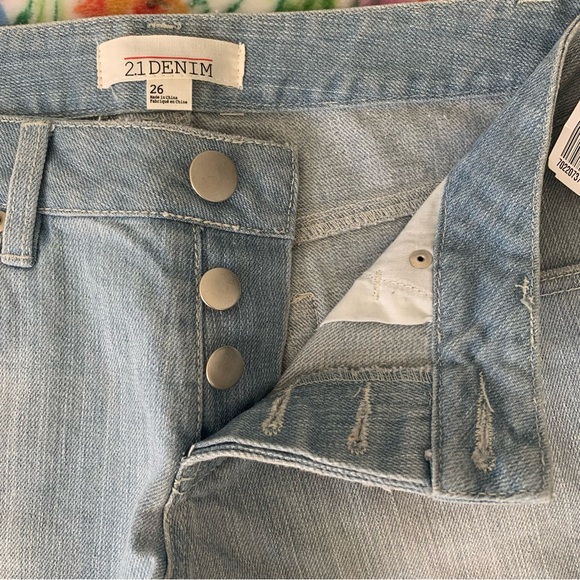 Women’s Junior’s 26 FOREVER TWENTYONE DENIM Short Shorts Light Denim Button Fly - Picture 2 of 14